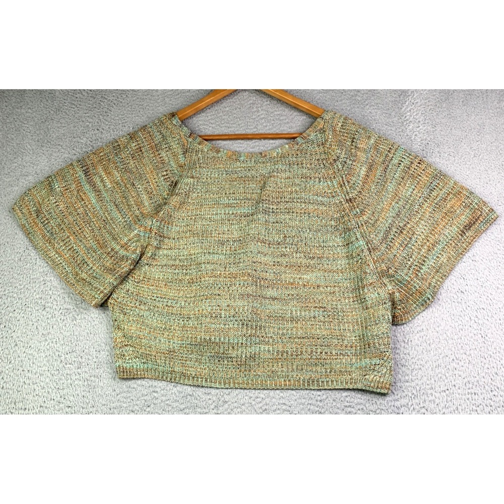 Anthropologie Sweater Womens Size XSmall  Knit Pullover Plunge Back Multicolor